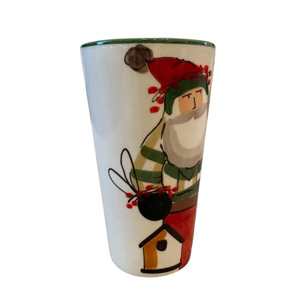 VIETRI Old St. Nick Latte Mug with Birds Hand Painted Santa Claus Made in Italy - Picture 5 of 13